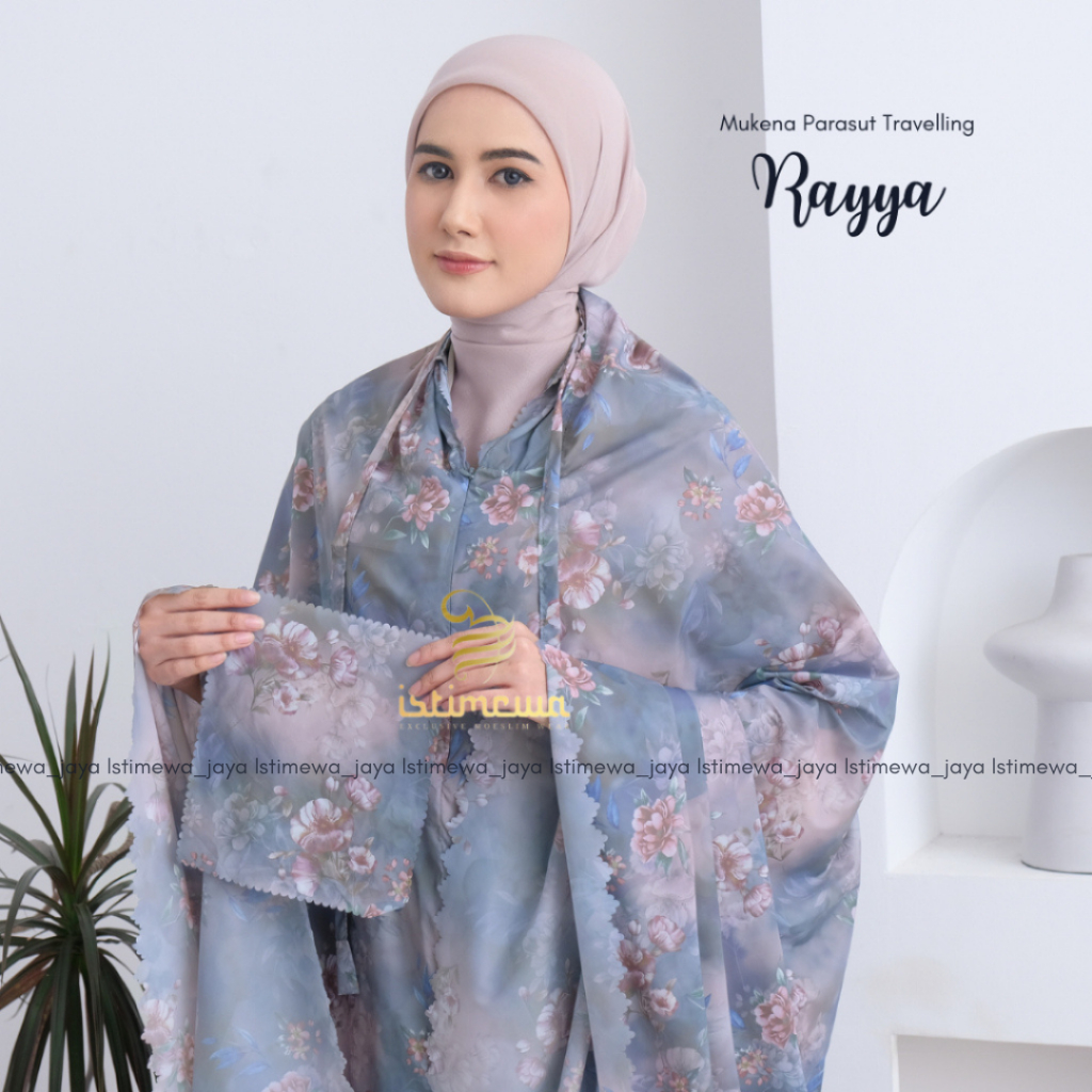 Mukena Travel Mini Parasut 2in1 Premium Korea Motif Bunga