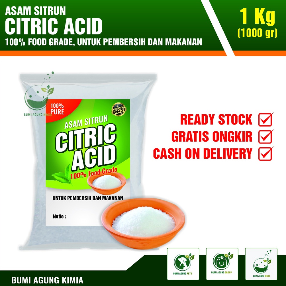 

[۩D99&] CITRIC MONOHYDRATE/ CITRUN / SITRAT - 1 KG FOOD GRADE 1KG PREMIUM Diskon Spesial