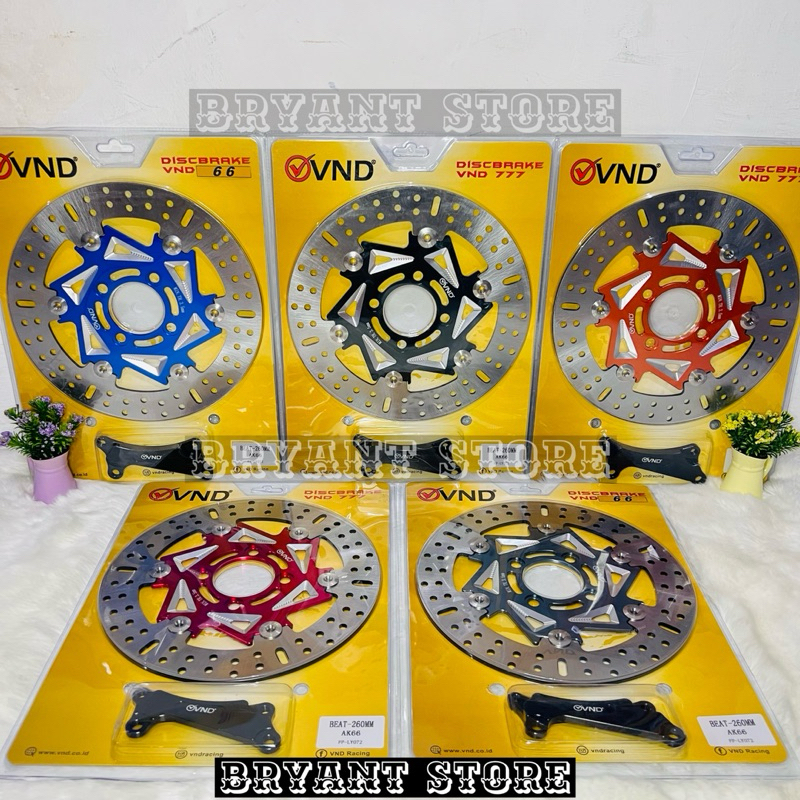 PIRINGAN DEPAN CAKRAM VND ORIGINAL AK 66 260MM BEAT SCOOPY GENIO SPACY VARIO 110 125 150 160 CBS AK66 260 MM CNC FLOATING VARIO110 VARIO125 VARIO150 VARIO160 BRAKE DISK DISC DISCBRAKE DISKBRAKE