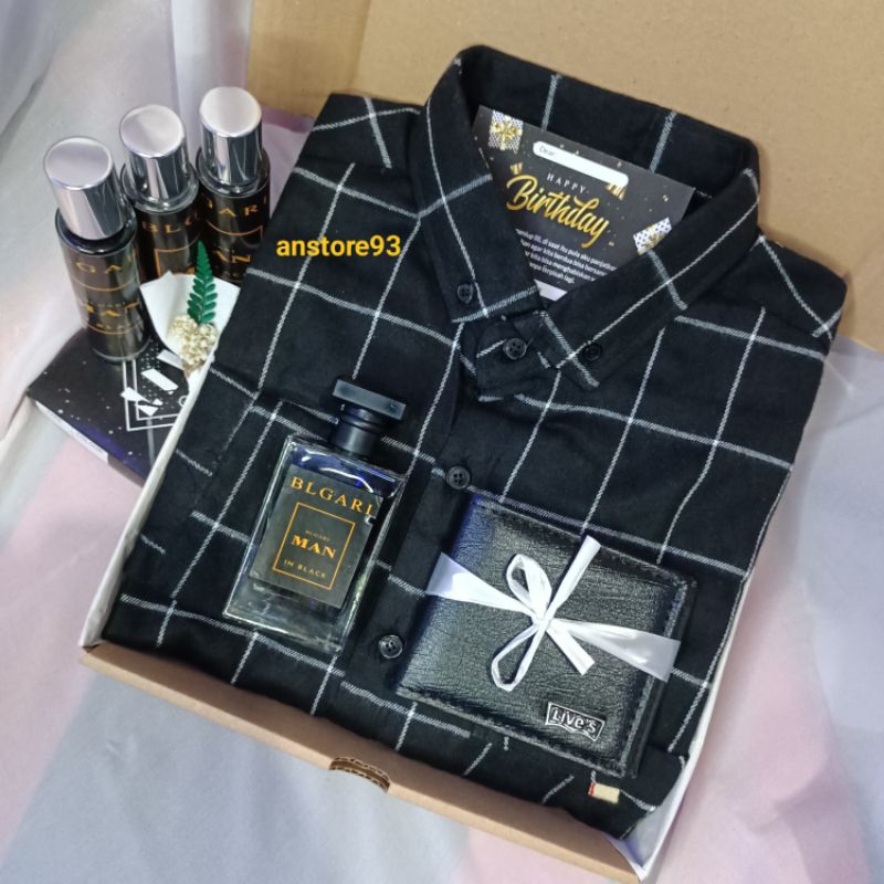 

Hampers cowok Gift box Kemeja Flanel A02 Hadiah Ulang Tahun