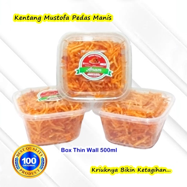 

Kentang Mustofa Anam, Keripik Kentang Goreng Kering Pedas Manis 220gram Orinal Teri kacang, Snack