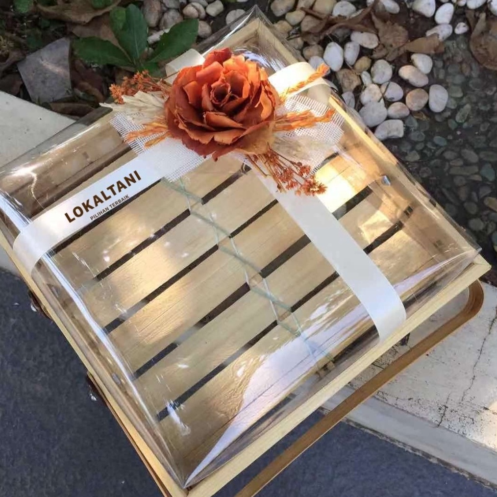 

DISKON BRANDS FESTIVAL Keranjang Bambu Kotak/Keranjang Hantaran/Keranjang Kue mika 30CM murah