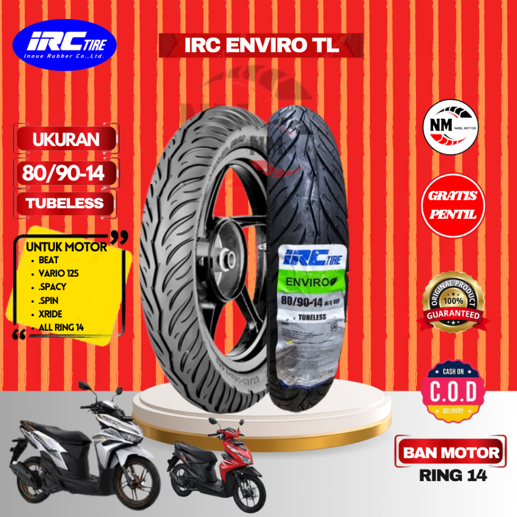Ban Motor Matic // IRC ENVIRO 80/90 Ring 14 Tubeless