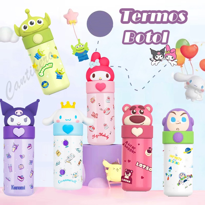 ✨12.12✨ COD Botol Minum Thermos Sanrio Toy Story Series Kuromi Cinnamoroll Lotso Melody Stainless St