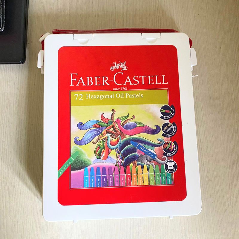 crayon faber castell + pensil warna luna - faber castell hexagonal oil pastel crayon 72 warna 100% O