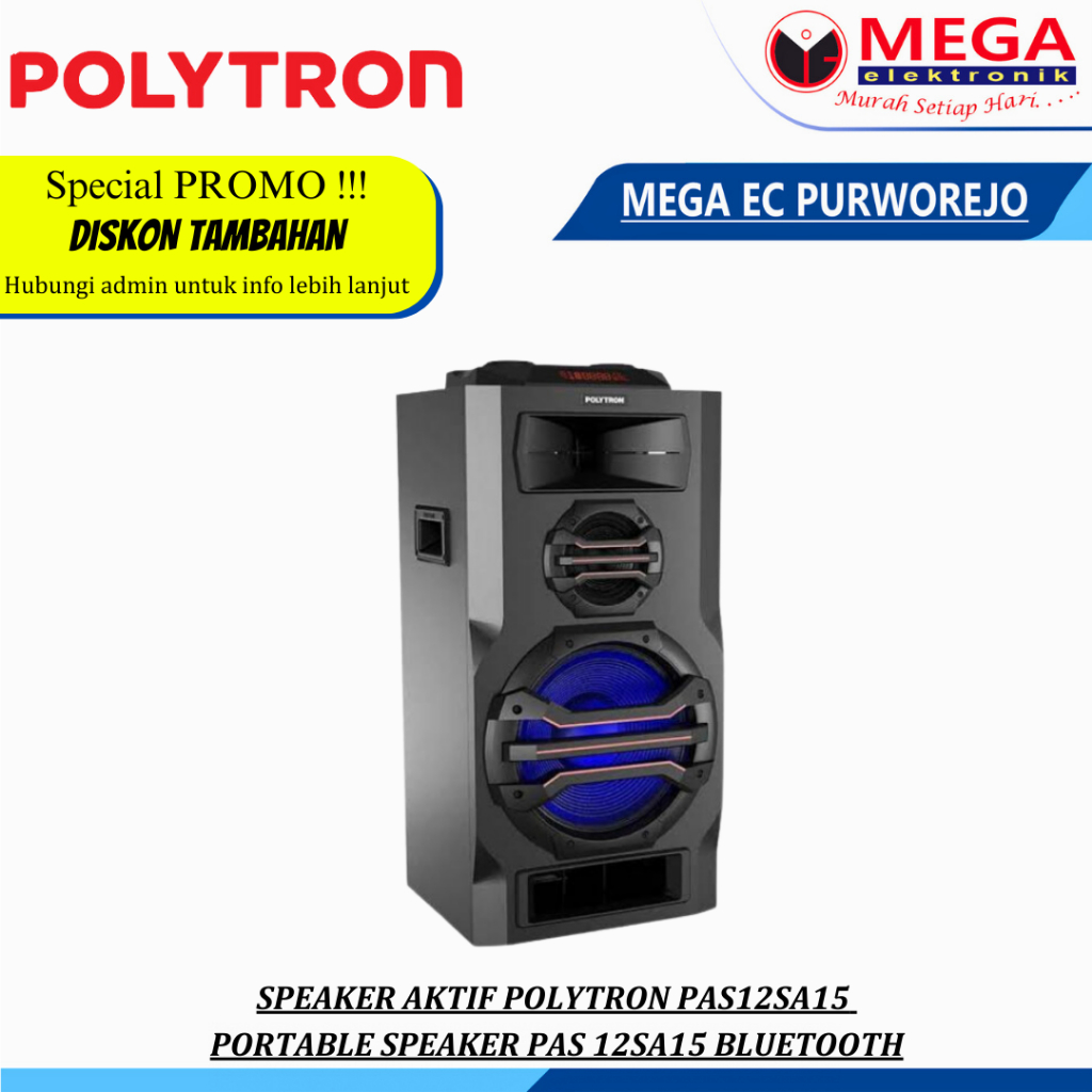 SPEAKER AKTIF POLYTRON PAS12SA15 PORTABLE SPEAKER PAS 12SA15 BLUETOOTH