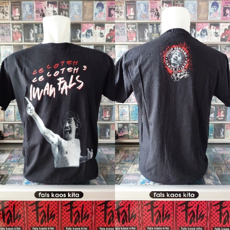Iwan Fals T-Shirt Celoteh Kaos sablon iwan fals tanpa jahitan samping bahan halus