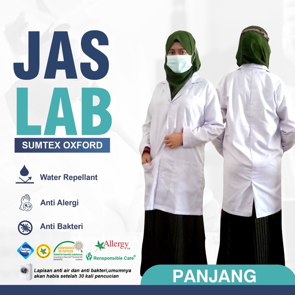 ✨MEN SALE✨ Jas Laboratorium Jas Lab Lengan Panjang & Lengan Pendek Jas Praktek Farmasi Baju Laborato