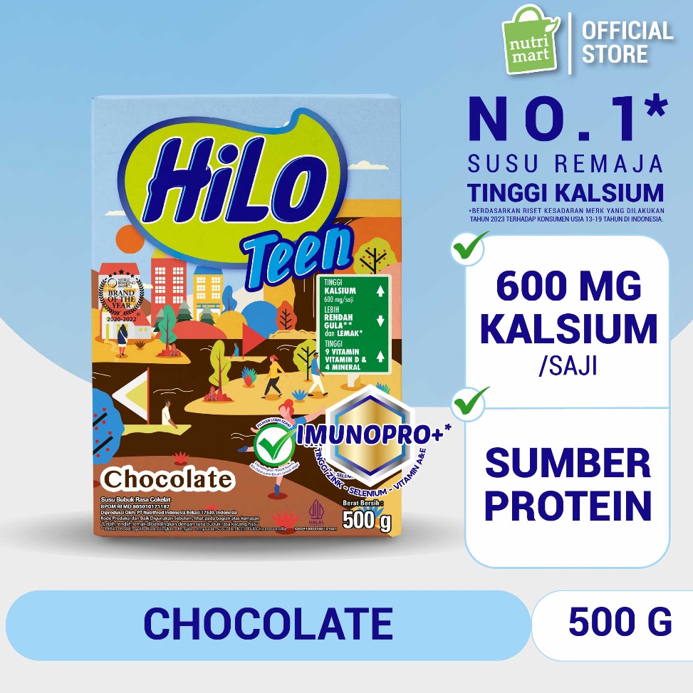 

[✱H74&] HiLo Teen Chocolate 500 gram - Susu Tinggi Kalsium Rendah Lemak Always