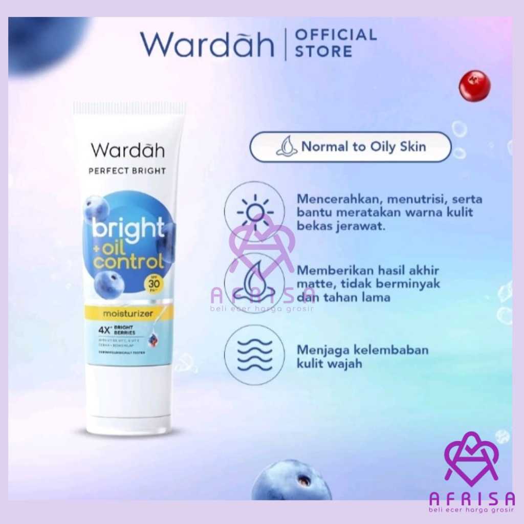 GROSIR Wardah Perfect Bright Moisturizer Bright + Oil Control SPF 30 PA+++ 20 ml - Pelembab untuk Ku