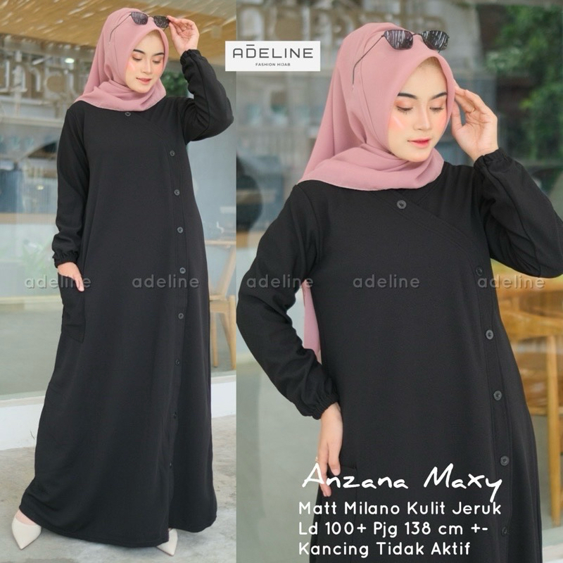 AM - ANZANA Maxy Gamis Wanita Muslim Lemon Skin Milano Melar-7