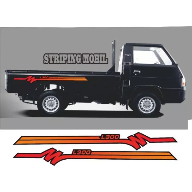 striping sticker Lis mobil Mitsubishi L300 buat bak samping