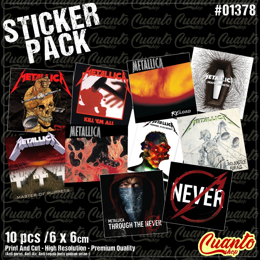 

Sticker Stiker Metallica Sticker Stiker Musik Band Metal Punk Hardcore Rock Indie Kualitas Premium Harga Murah Anti Air Sticker Stiker Helm Motor Mobil HP Tablet Laptop Komputer PC