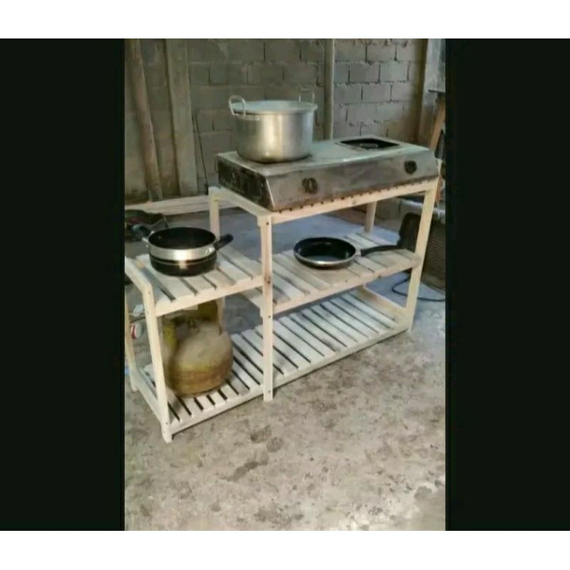meja rak kompor gas 2 tungku