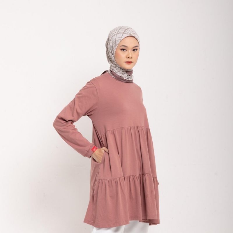 Tunik Kaos Dewasa Dauky M Tunic Combed Ruffles Botton