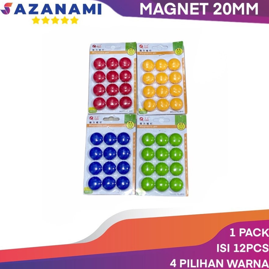 

[♤N48&] MAGNET PAPAN TULIS MAGNETIC PIN WHITEBOARD 20MM 2CM 1PACK 12PCS Ayo Beli