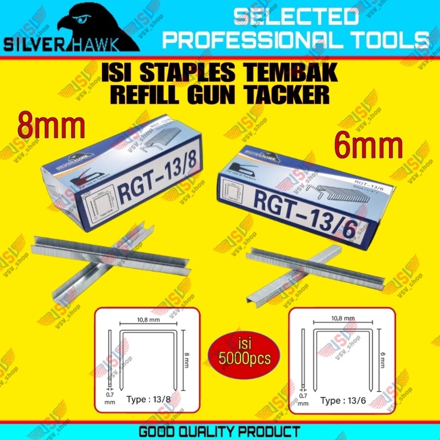 

ISI Staples gun SilverHawk Refill Gun Tacker UNIVERSAL Stapler Staples Jok