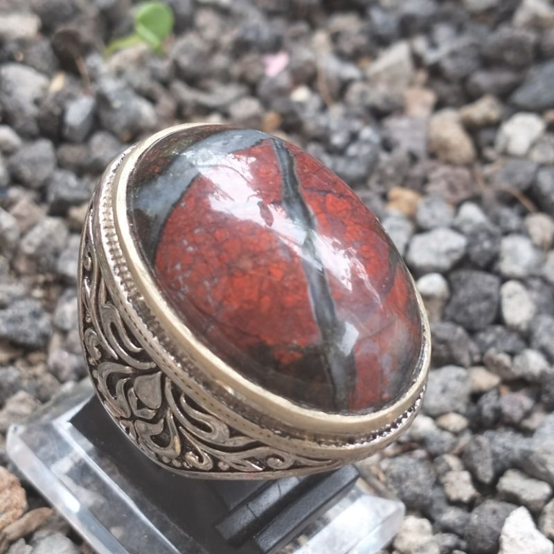 Batu akik garut kirpay pancawarna motif angka 7 kode MA01