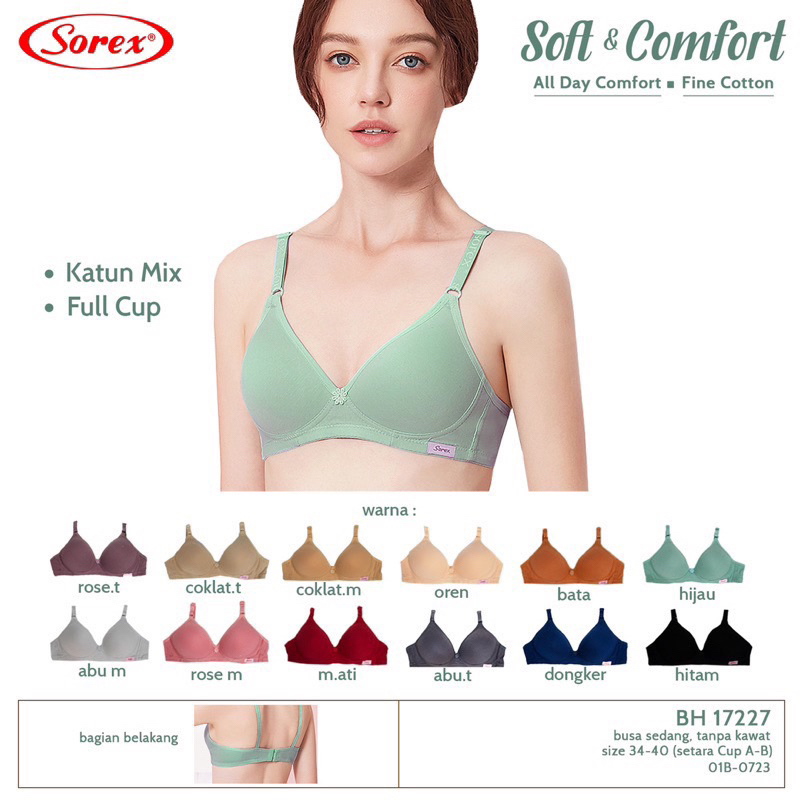 Bra BH Sorex Tanpa Kawat Busa Tipis (Cup A-B)