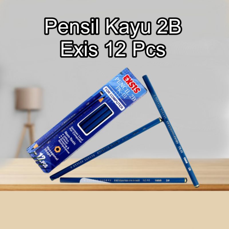 

Pensil Kayu 2B Murah Berkualitas / 12 buah Pensil Exis Biru Dan Hijau