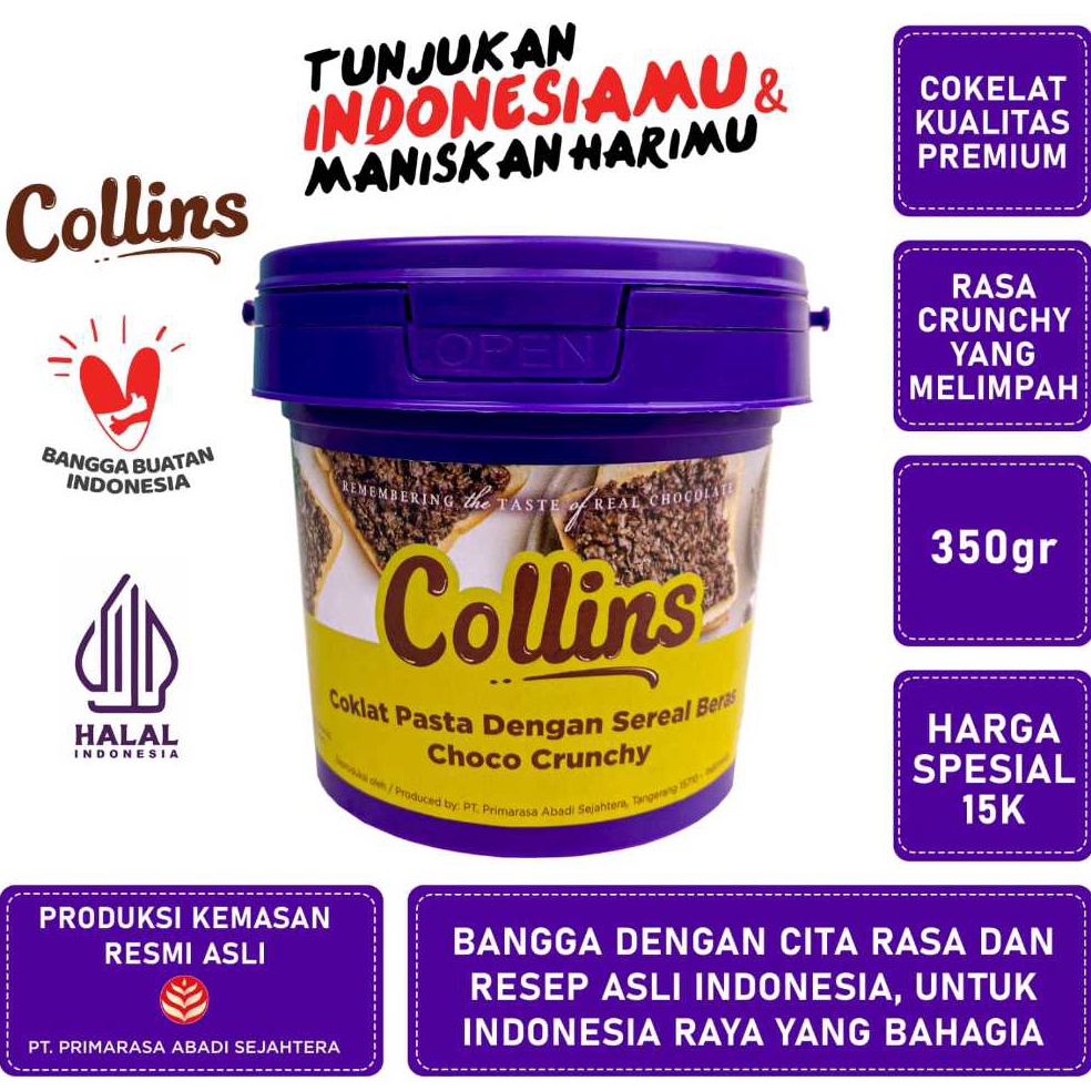 

Serb4 Murah Collins Pasta ( 350gr ) Dengan Malt Krispi Choco Crunchy PROMO HALAL Weekend