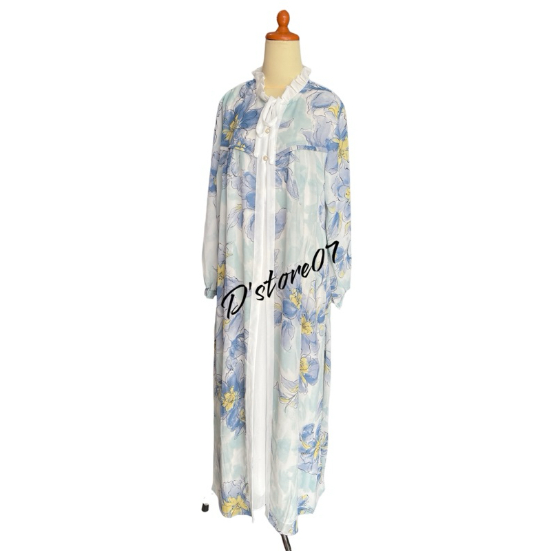 Baju Gamis Outer motif bunga