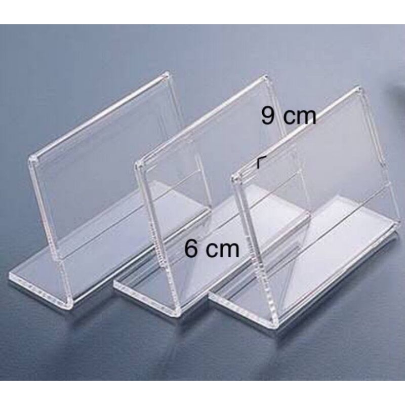 

akrilik bening nomer meja landscape model L uk 6x9cm tebal 2mm