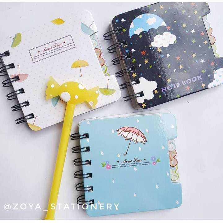 

Jouyou corner | Buku notes ring kecil umbrella buku catatan kecil Buku Kecil Catatan Scrapbook Mini Buku Notes Kecil Alat Tulis Sekolah buku notes ring buku catatan ring buku spiral mini diary notebook ring motif buku tulis ring motif lucu atk 55 lembar
