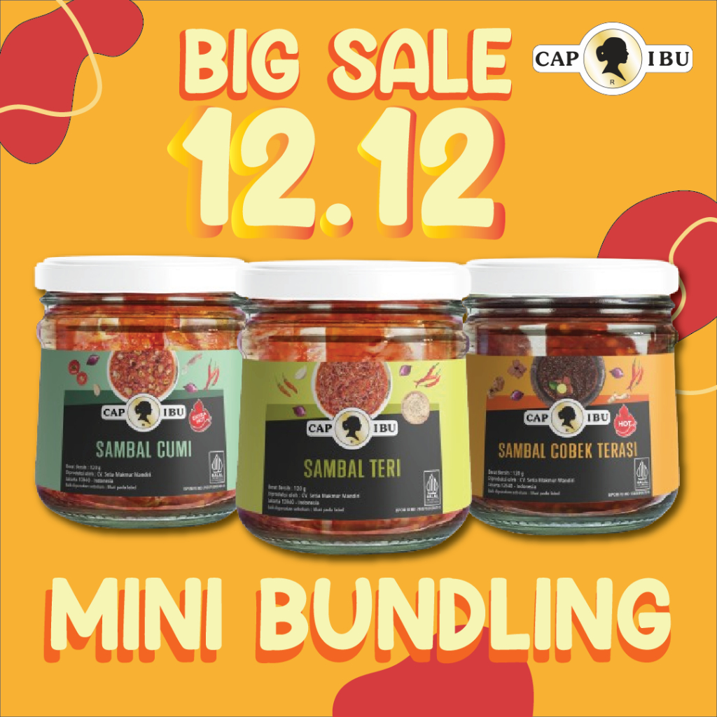 CAP IBU Paket Sambal Cumi Sambal Teri Sambal Ulek Terasi (Mini Jar)