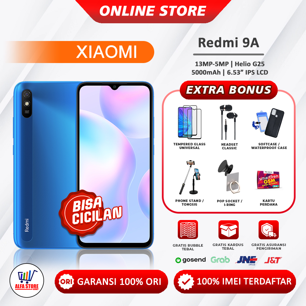 Handphone xiaomi redmi 9a ram 3/32gb ram 2/32gb garansi resmi