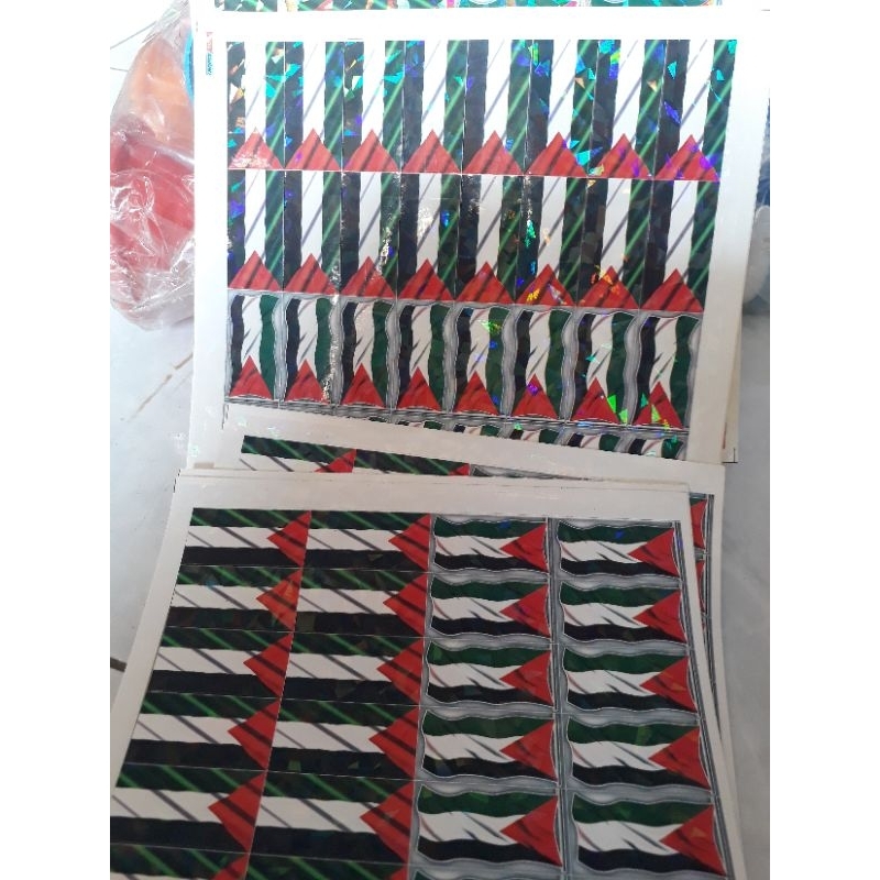 

1LEMBAR STIKER TEMPELAN BENDERA FALESTINA ISI 24