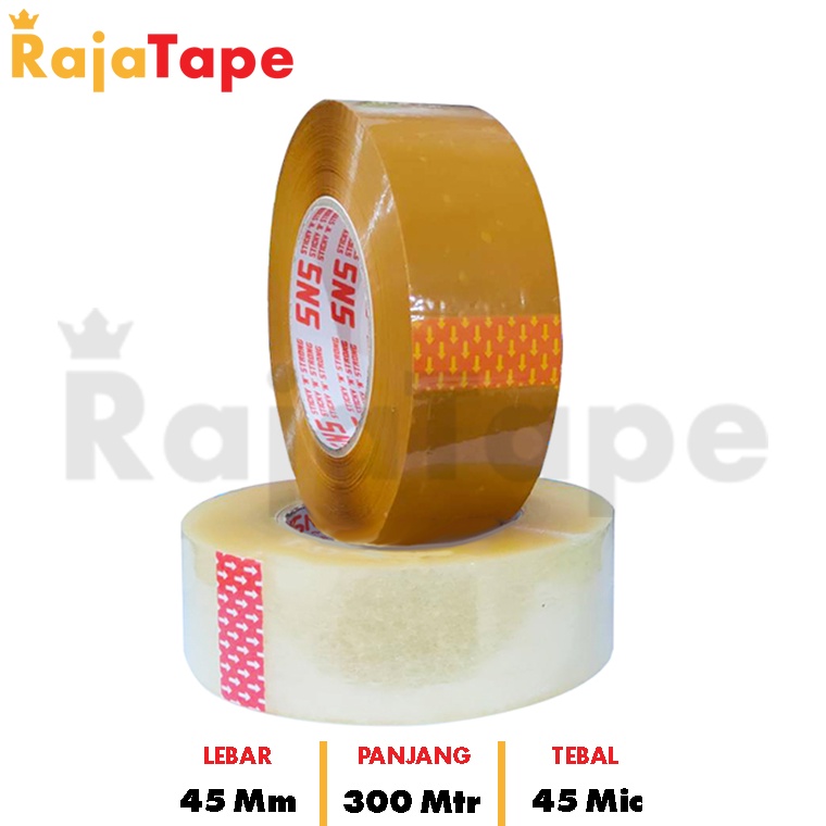 

DiSk0n Lakban Bening / Coklat 500 Yard / 300 Meter x 45 Mm x 45 Mic Sticky N Strong (SNS) Special Promo