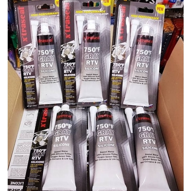 Terbagus.. XTRASEAL 750°F GREY RTV SILICONE SEALANT HIGH TEMP 85 GRAM LEM PAKING MESIN MOBIL MOTOR T