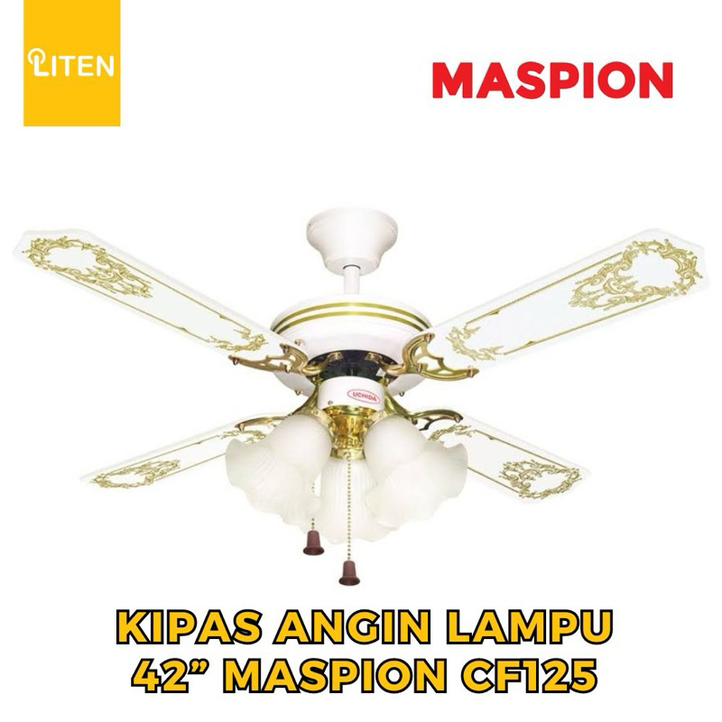 Kipas Angin Gantung 3 Lampu 42 Inch Maspion Uchida CF125 / MCF42203