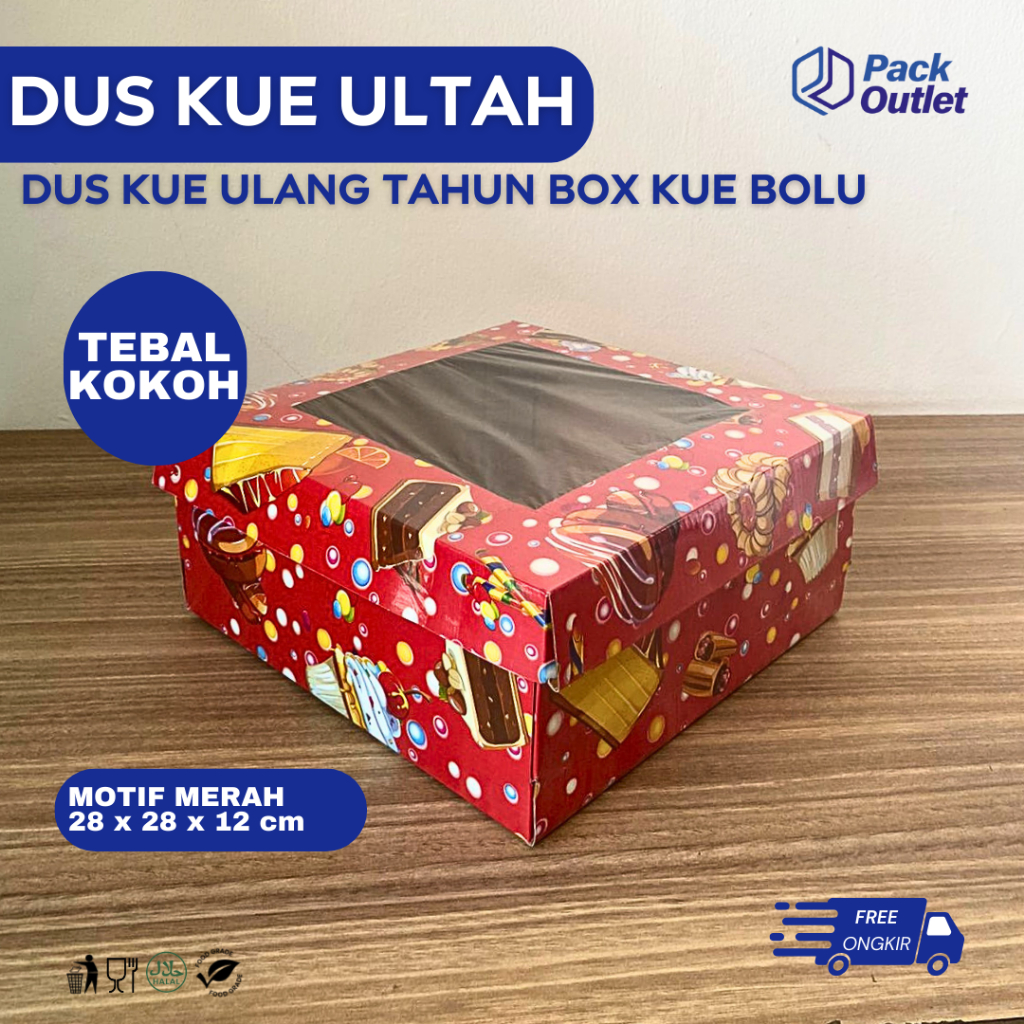 

DUS KUE ULANG TAHUN BOX KUE BOLU KUE LAPIS MOTIF CANTIK UK. 30X30