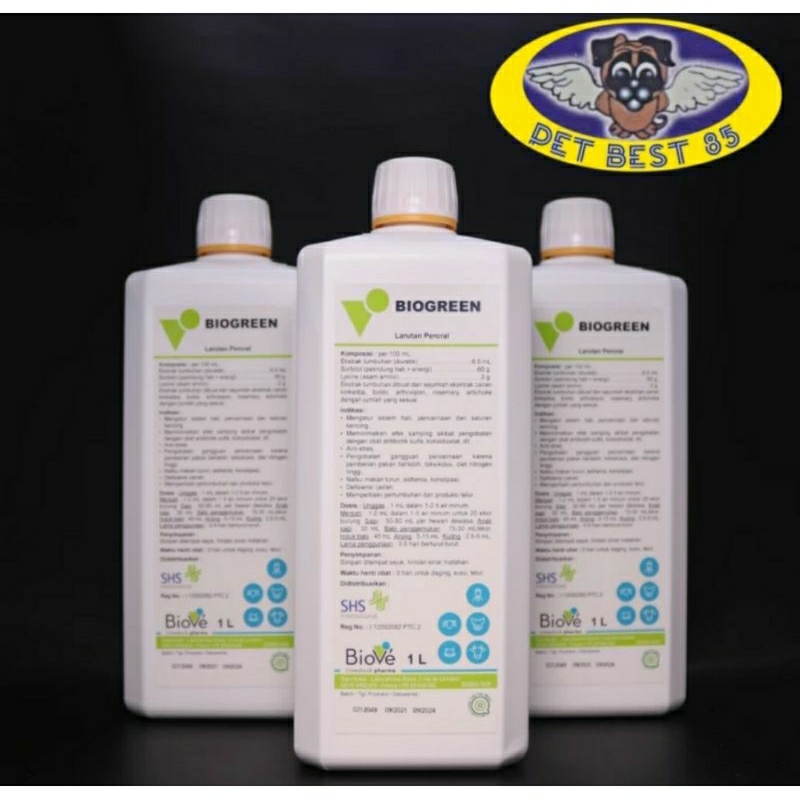 Biogreen 1 Liter Suplement Sorbitol Lysine Cat/Dog/Ayam/Merpati/Sapi