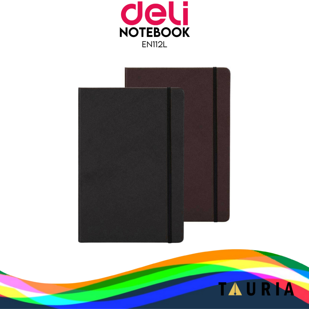 

Deli Leather Cover Notebook / Buku Catatan / Agenda Sampul Kulit A5 80 Lembar 70GSM Hard Cover EN112L