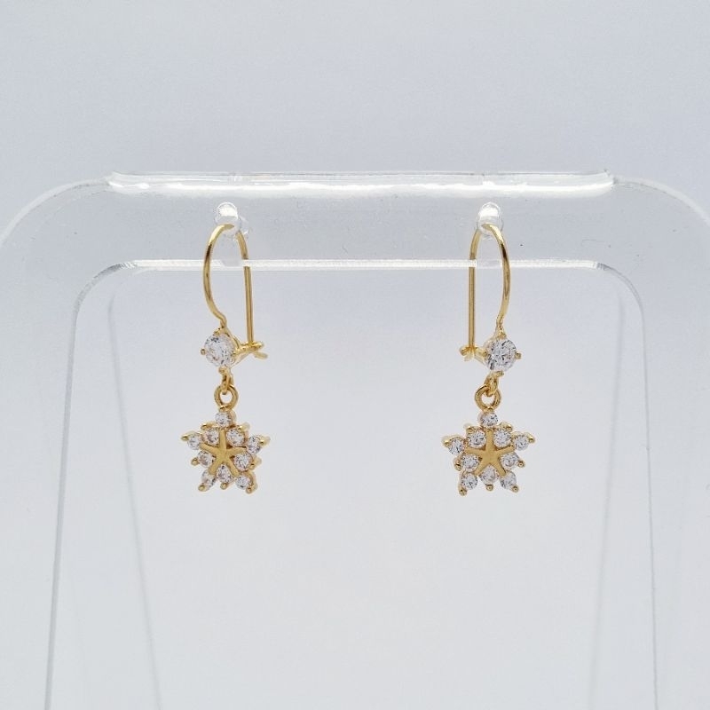 1.62 gr - Anting Emas Kawat Bintang 2.3 cm Kadar 70% 700 16K - T3