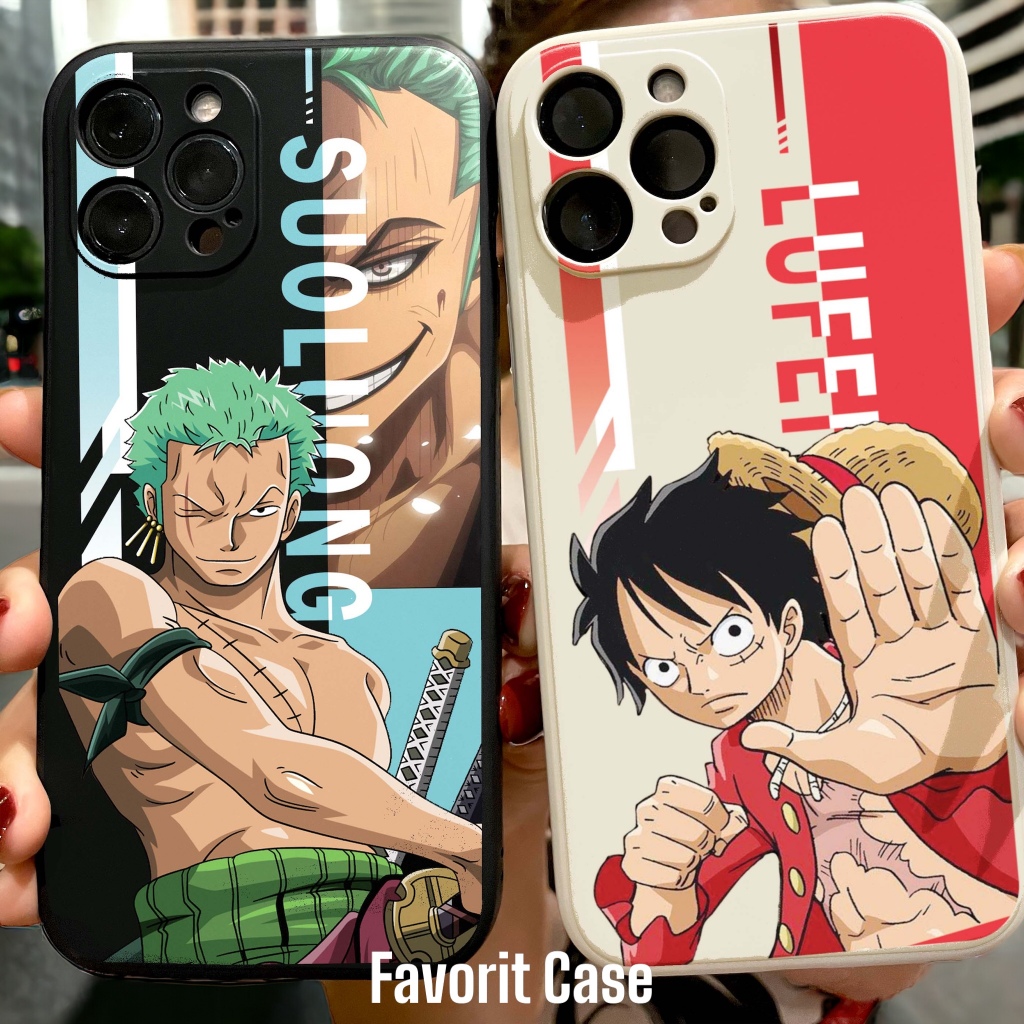 Soft Case Oppo F1s F5 F7 F9 F11 F15 F17 F19 PRO Motif One Piece Luffy Rorona Zoro 064 065 Hitam Lucu