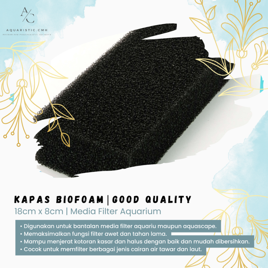 Kapas Busa Bio Foam Biofom Super Filter Media Aquarium Aquascape Ukuran 18x8x5cm