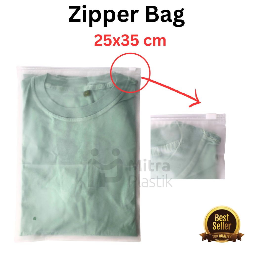 Zipper Bag 25x35 Travel Bag Organizer Plastik Resleting Doff Matte Buram Pouch Eceran