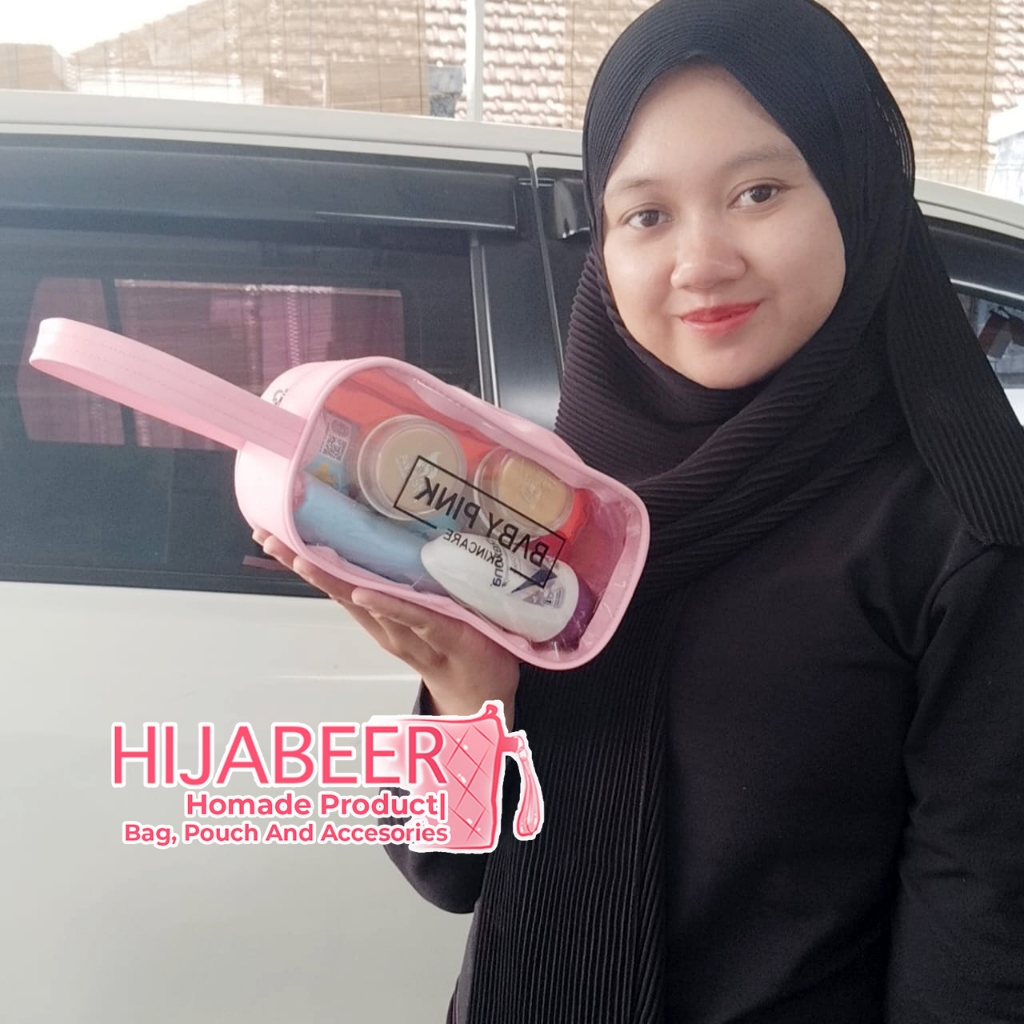 Dompet Jumbo Kosmetik Sablon Pouch Skincare Botega Dompet Mika Resleting Pouch Bening  WASHBAG Pouch