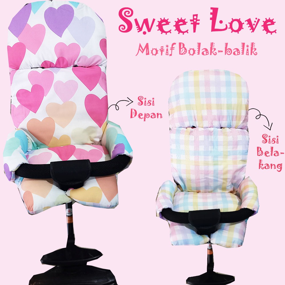 SWEET LOVE - STROLLER PAD untuk model roda 4/ 5 Alas stroller Exotic lw 120, pasific,ezzy,baobaohao