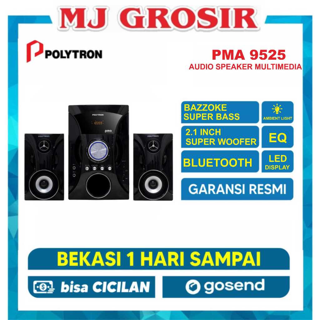 PROMO POLYTRON SPEAKER AUDIO PMA 9505 9525 PMA9505 SUPER BASS USB BLUETOOTH