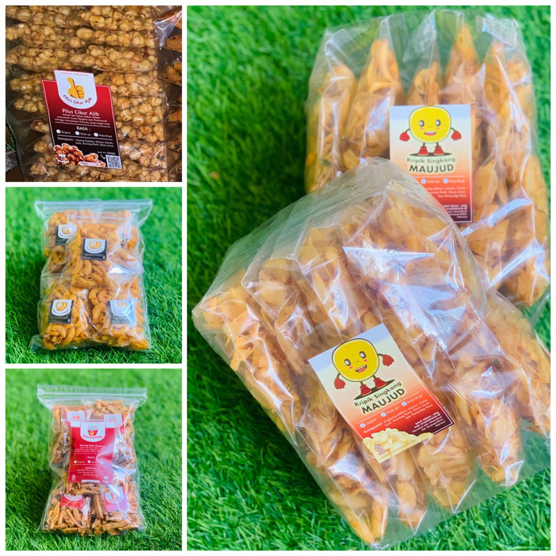 

Cemilan murah basreng, pilus cikur, makaroni, kripik singkong isi 10 pcs