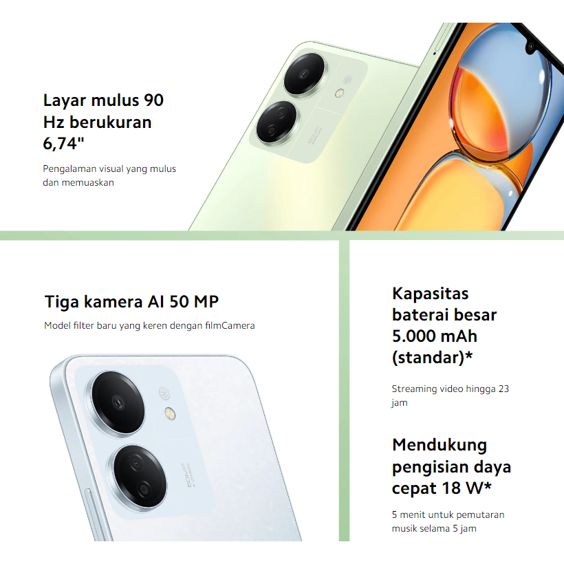 Xiaomi Redmi 13C | Kamera AI 50 MP 16 GB RAM* Layar besar 6.74