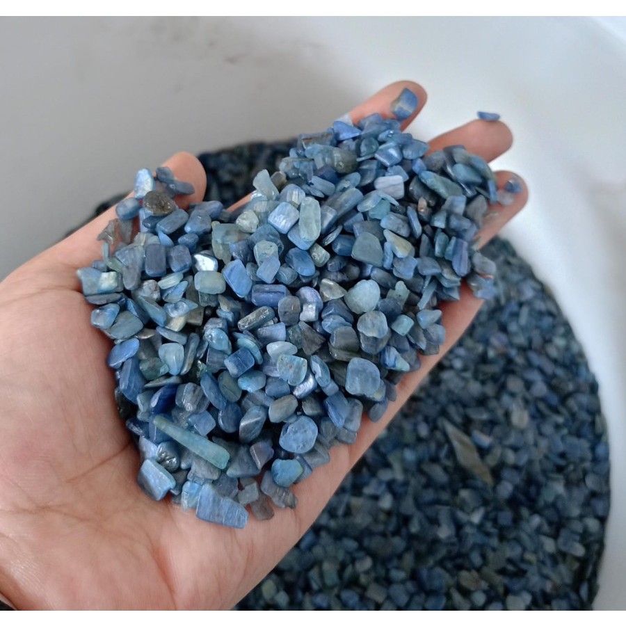 Natural Blue Kyanite Chips gravel 5-8 mm paket 100 grams