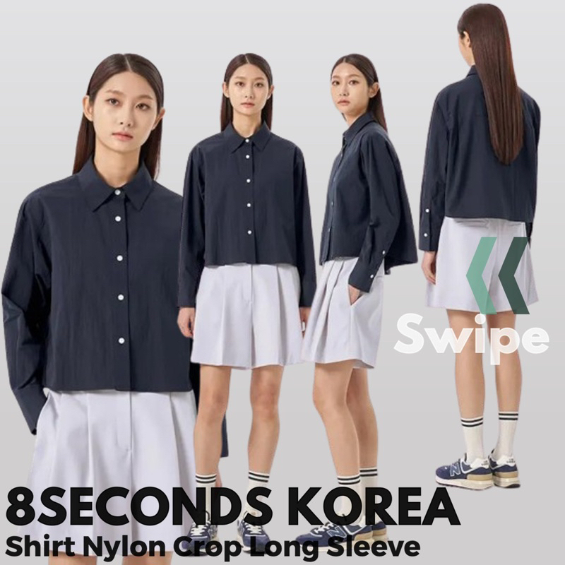 8Seconds Korea - Shirt Crop Nylon Long Sleeve