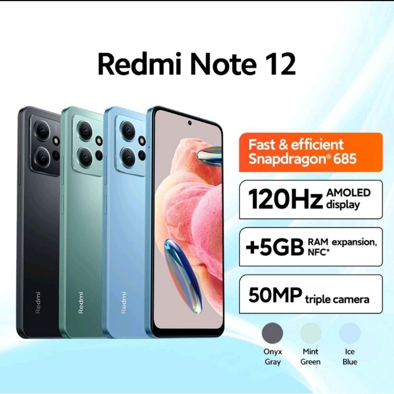 Xiaomi Note 12 Ram8/256Gb Original & Bergaransi Resmi Xiaomi Ram4/128 Ram6/128 Ram8/128