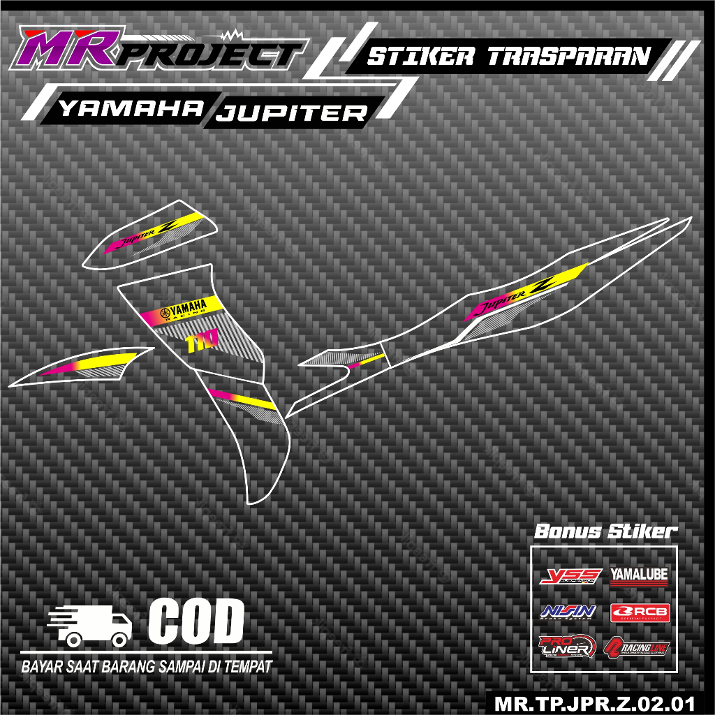 Striping transparan UV Jupiter Z,Striping Stiker motor YAMAHA Jupiter Z BURHAN TRANSPARAN